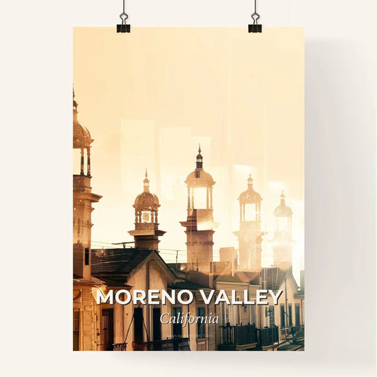 Moreno Valley: City Skyline and Local Icons Poster Poster