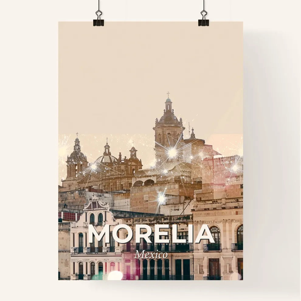 Morelia Cityscape Colors Double Exposure Poster Poster