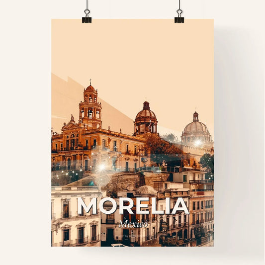Morelia City Skyline in Double Exposure Poster