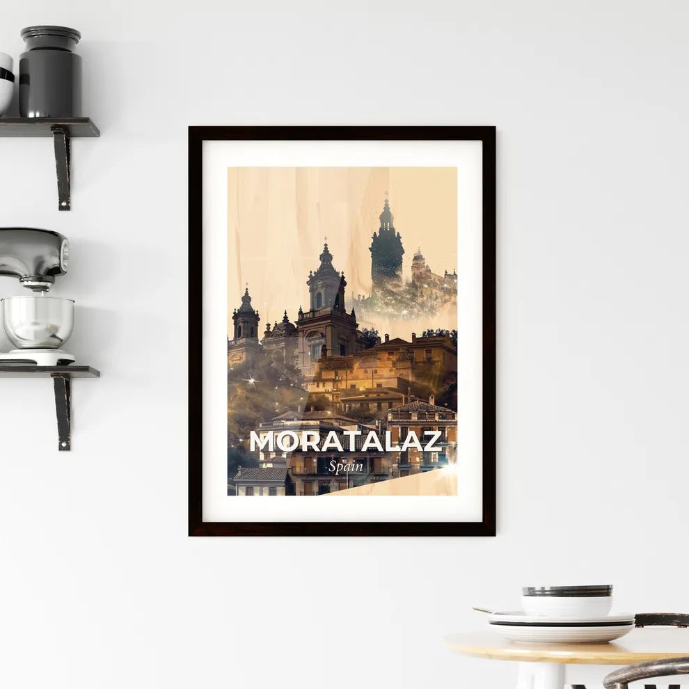 Moratalaz City Silhouette Art Showpiece Framed Print