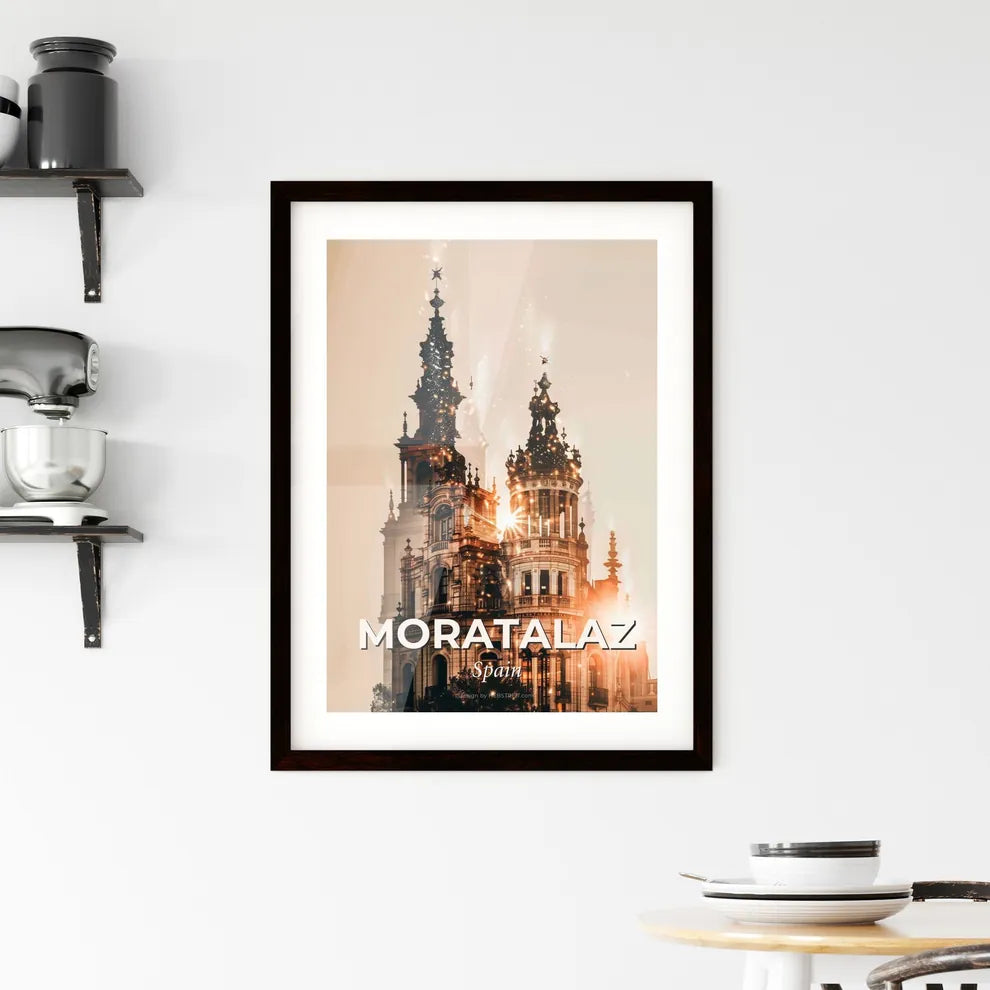 Moratalaz Skyline Double Exposure Art Composite Framed Print