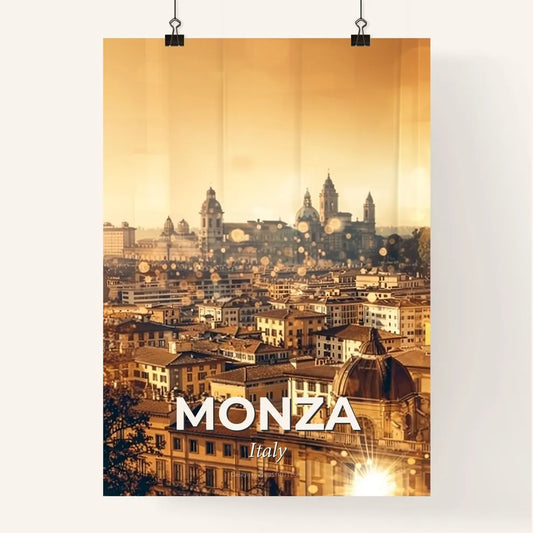 Monza City Skyline Double Exposure Art Poster