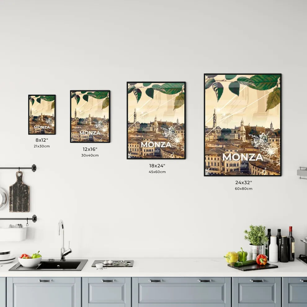 Monza City Skyline Double Exposure Artwork Composite Office Art