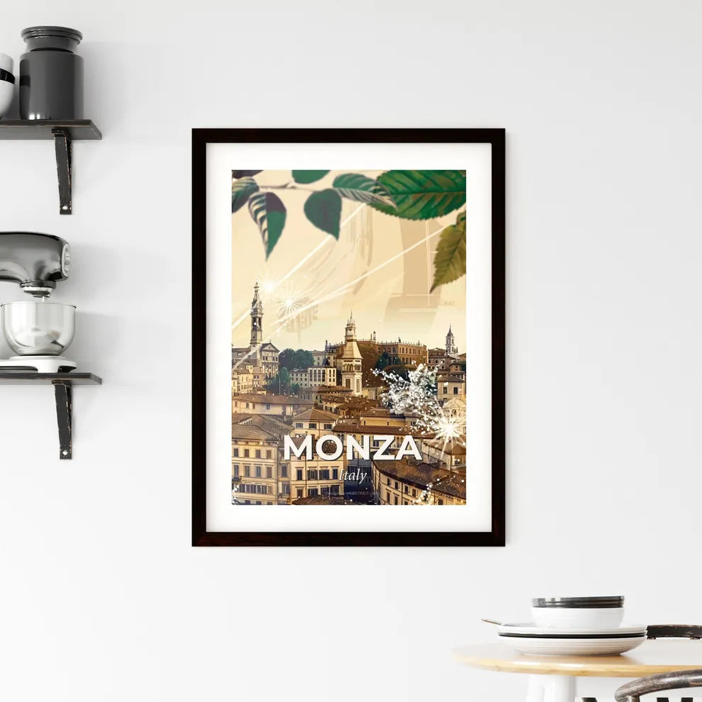 Monza City Skyline Double Exposure Artwork Composite Framed Print