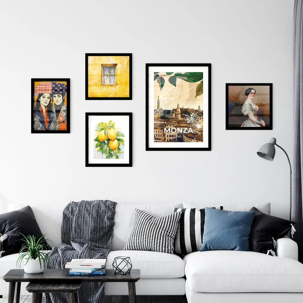 Monza City Skyline Double Exposure Artwork Composite Wall Art