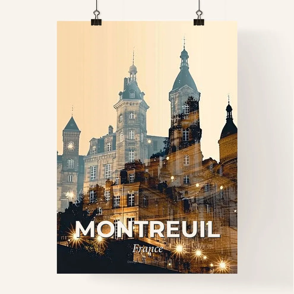 Montreuil: Iconic Skyline Double Exposure Poster