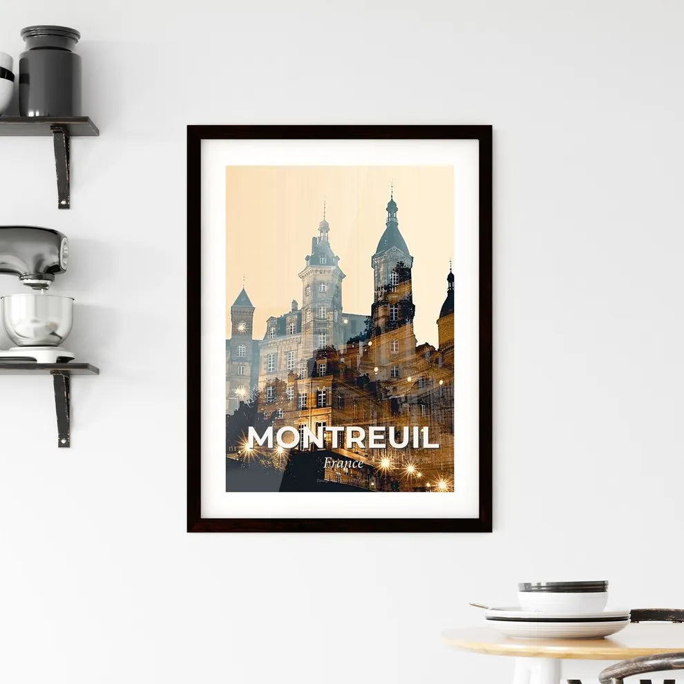Montreuil: Iconic Skyline Double Exposure Framed Print