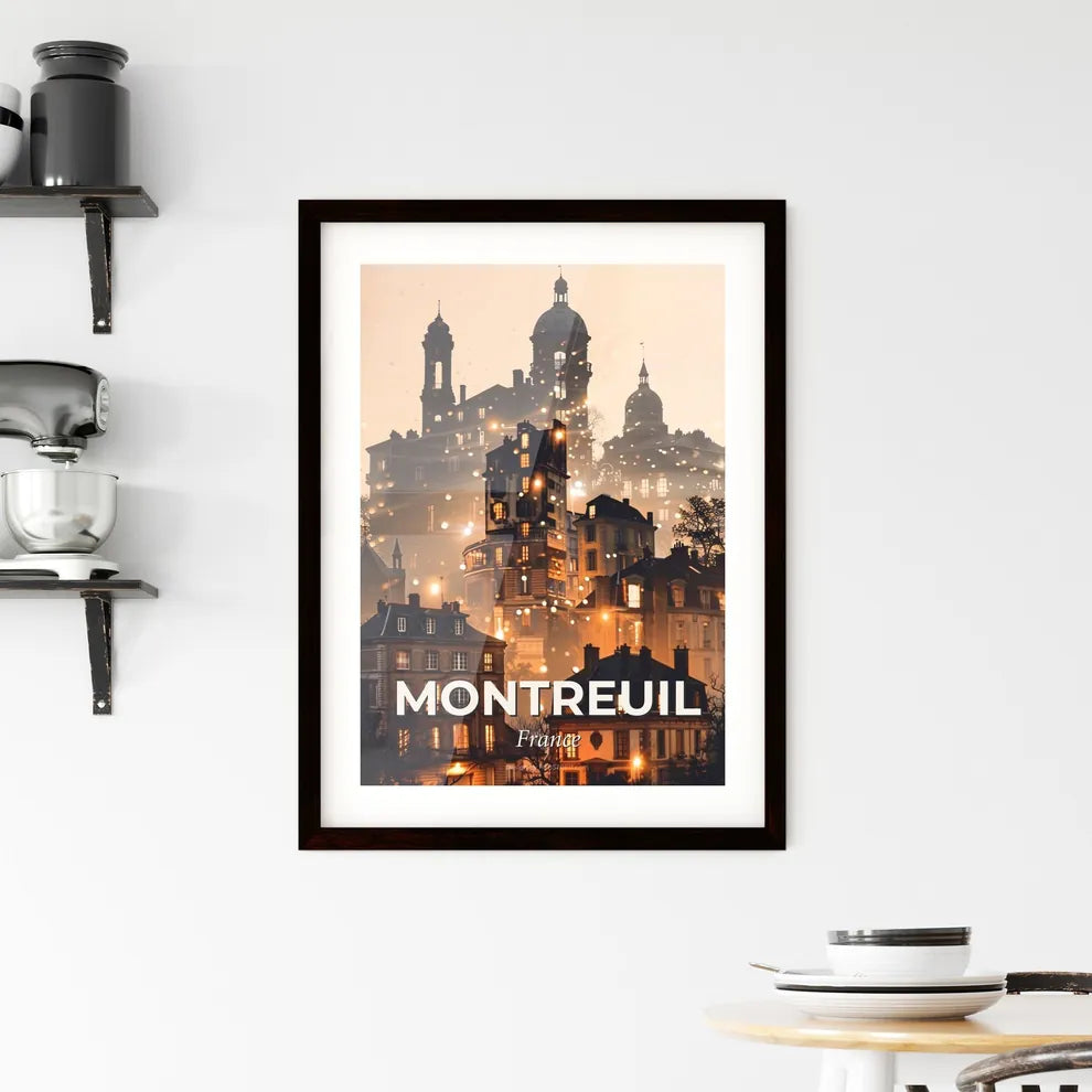 Montreuil Skyline Composite Art Poster Framed Print
