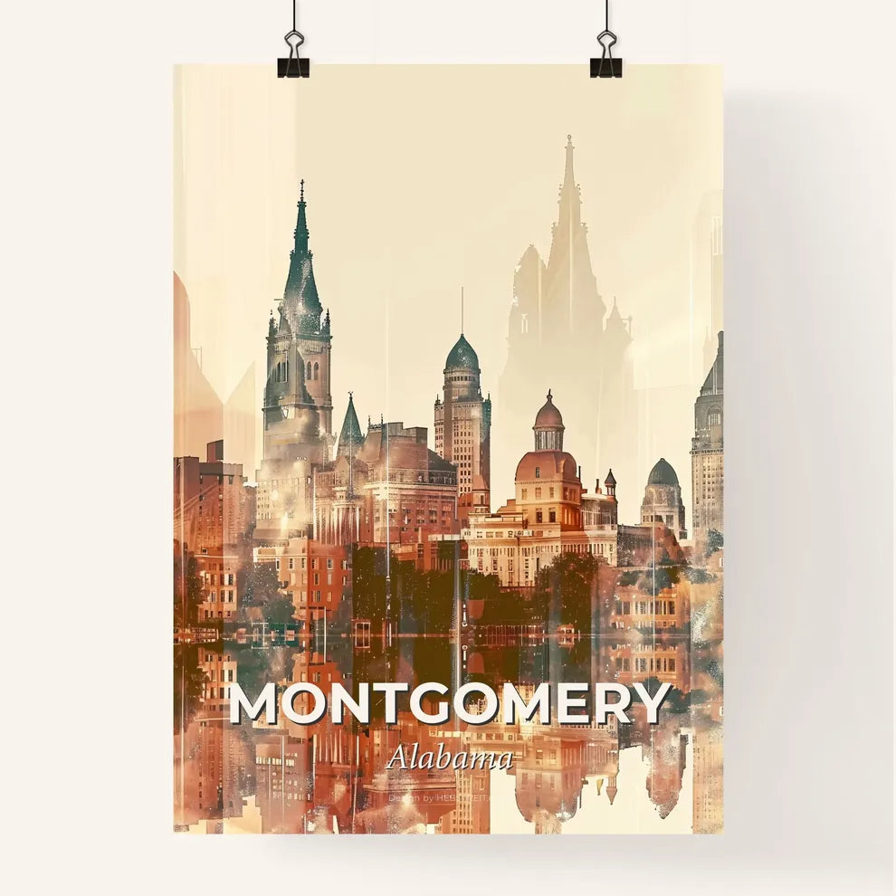 Montgomery: Alabamas Skyline Meets Local Icons Poster