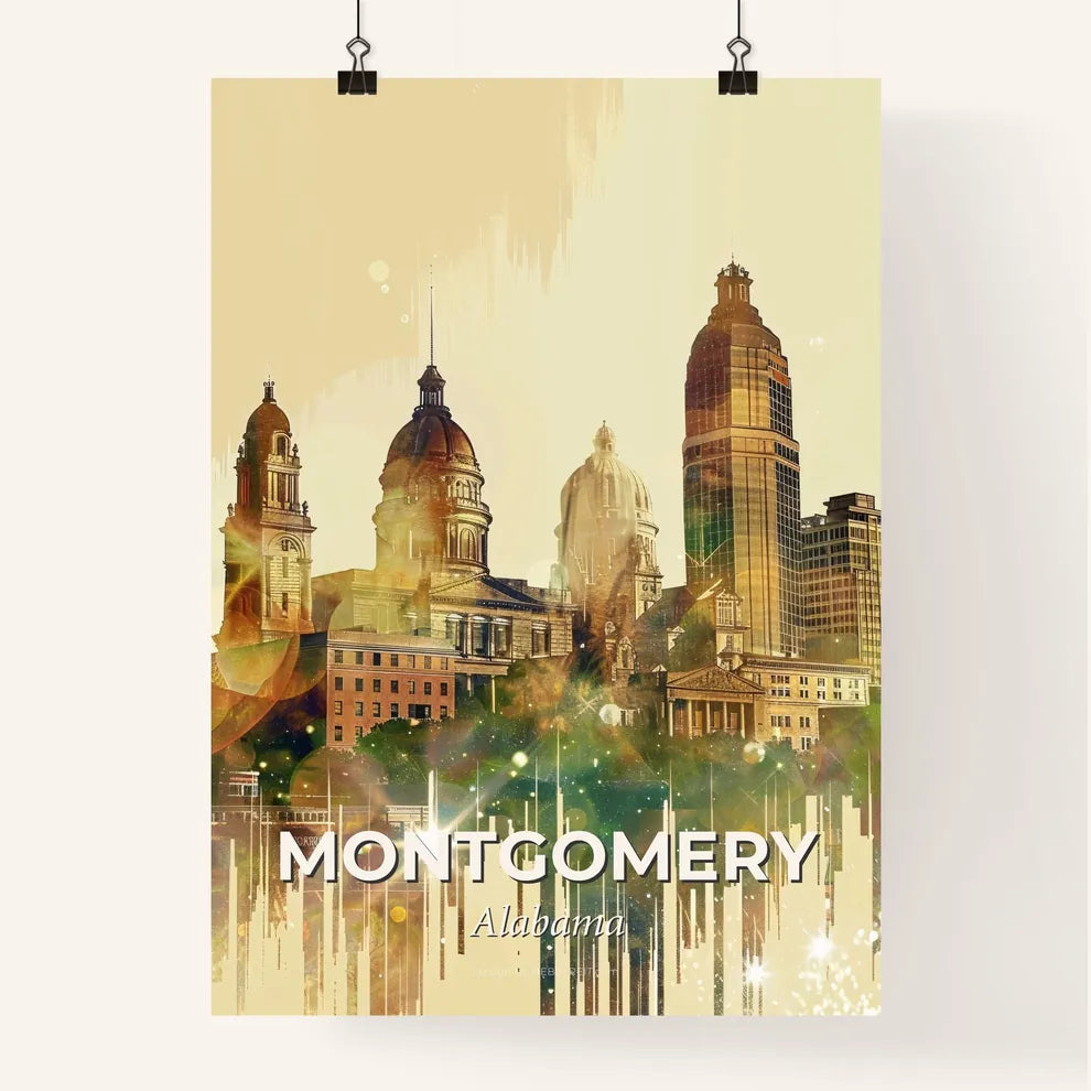 Montgomery City Skyline Composite Art Poster Poster