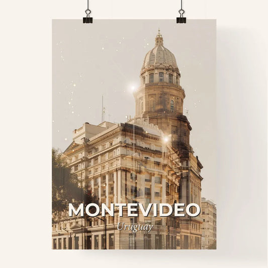 Montevideo Skyline Double Exposure City Icons Poster Poster