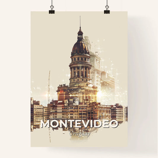 Montevideo City Skyline Sparkling Poster Art Poster