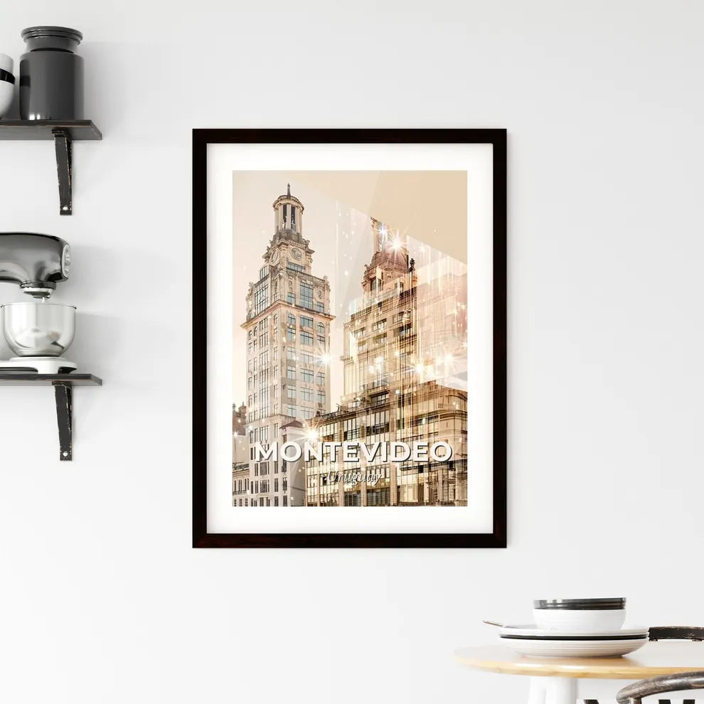 Montevideo City Dreamscape Poster Art Framed Print