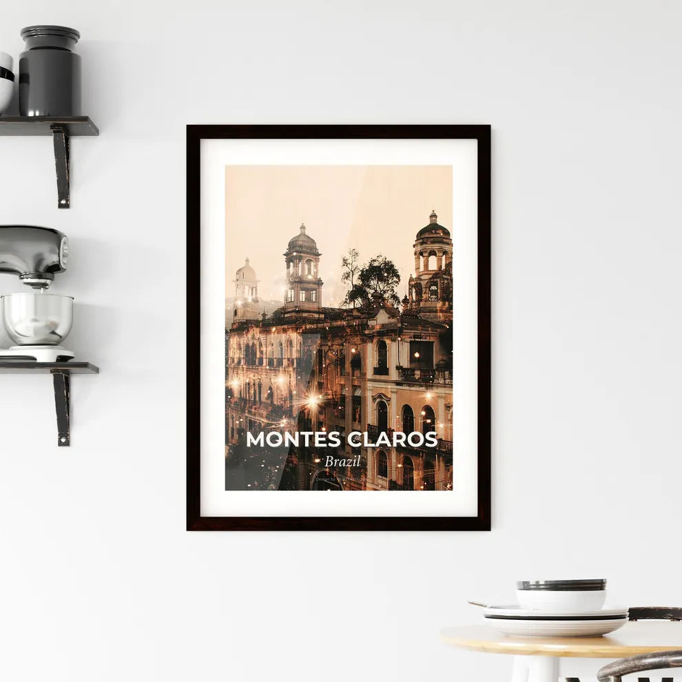 Montes Claros: Majestic City Skyline Poster Art Framed Print