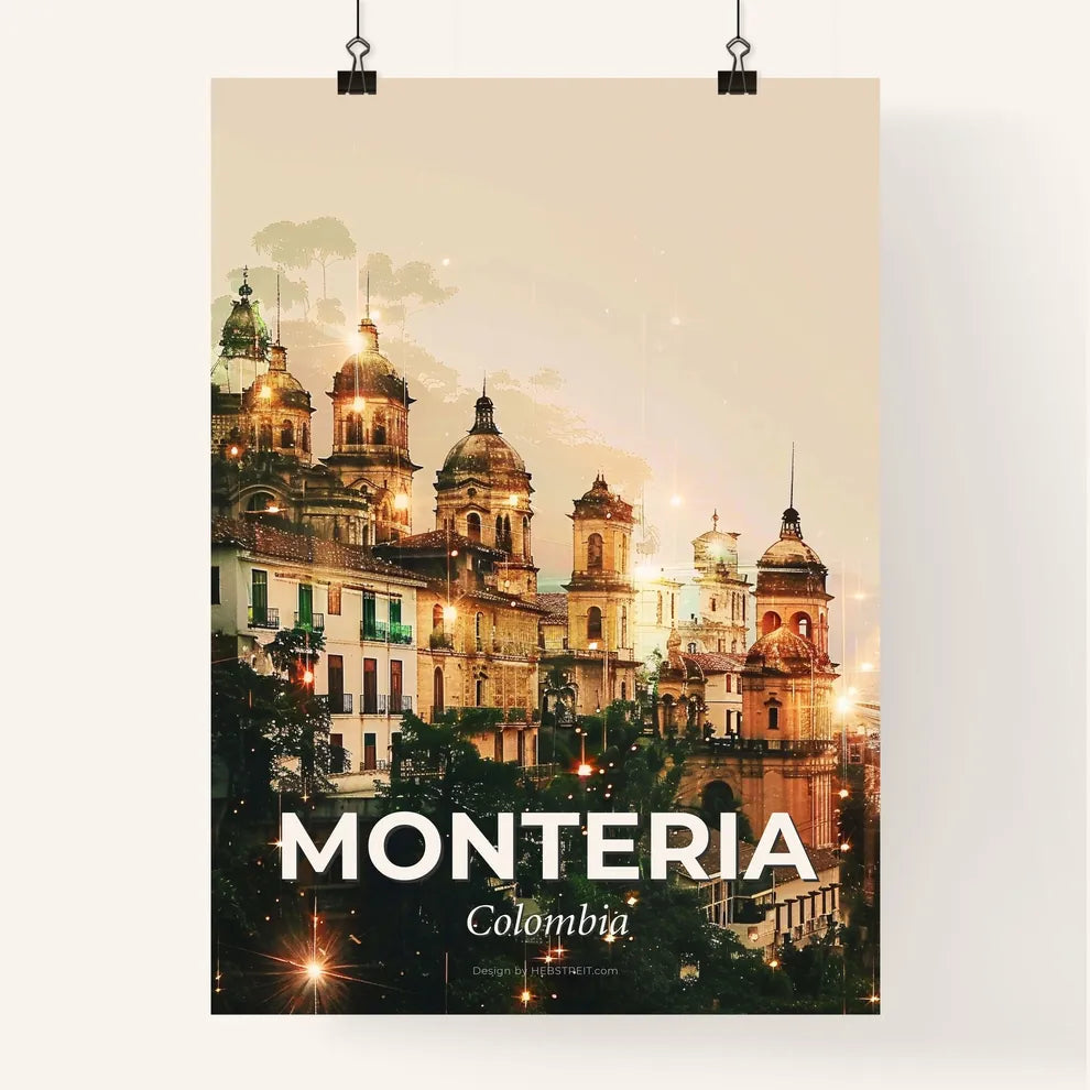 Monteria Skyline Double Exposure Cityscape Art Poster Poster