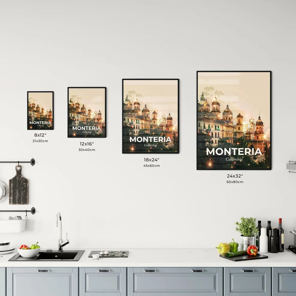 Monteria Skyline Double Exposure Cityscape Art Poster Office Art