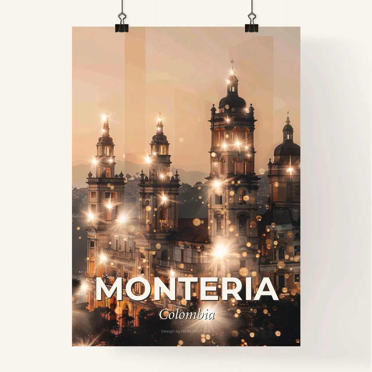 Monteria Skyline Double Exposure City Art Poster Poster