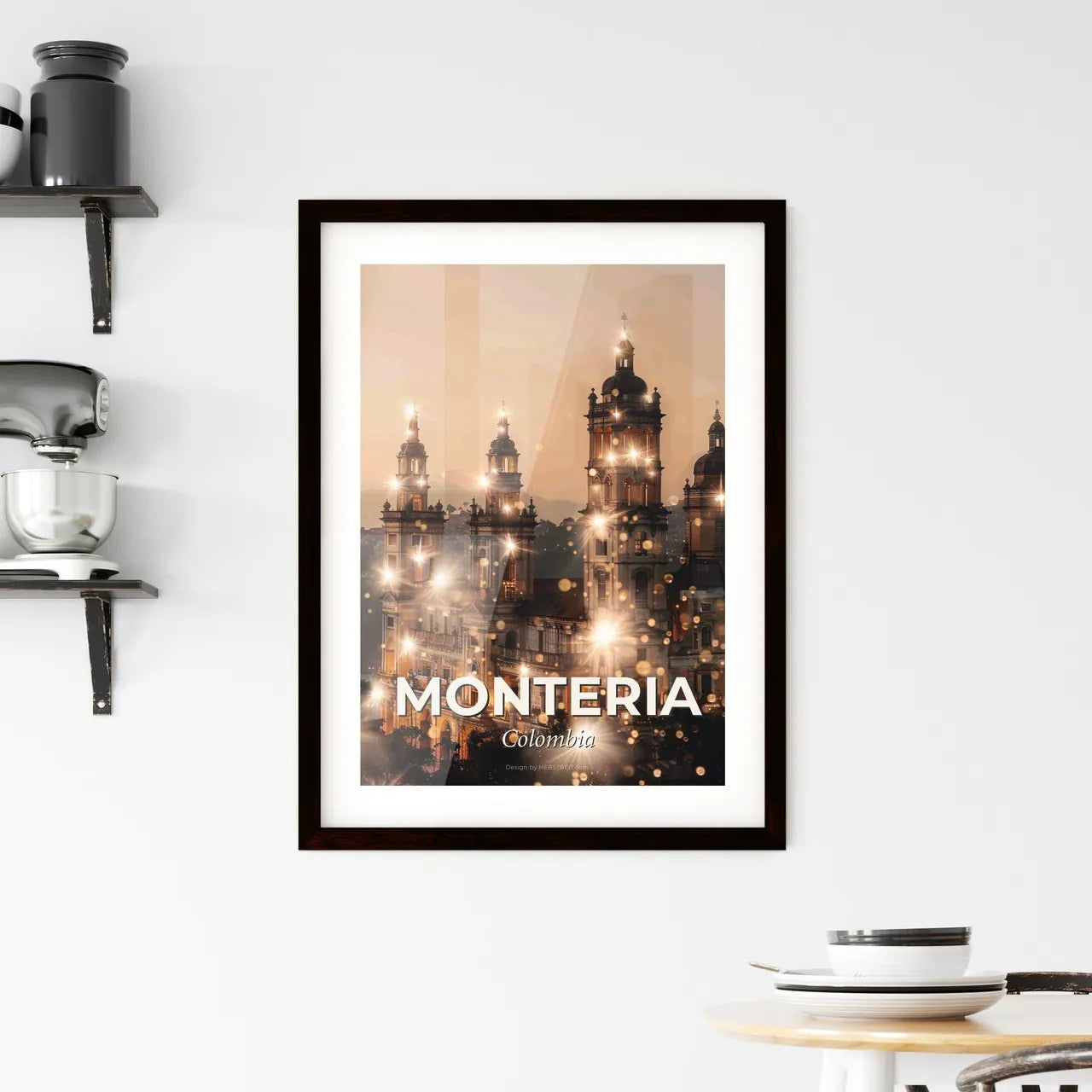 Monteria Skyline Double Exposure City Art Poster Framed Print