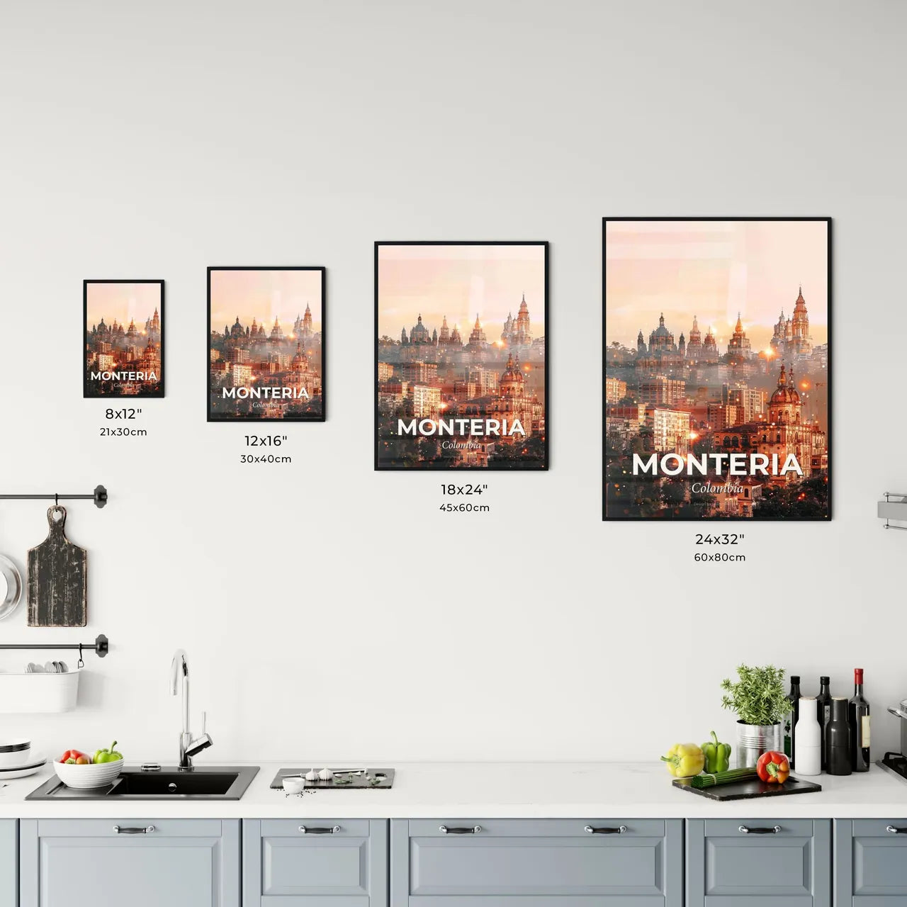 Monteria Skyline Double Exposure Poster Office Art
