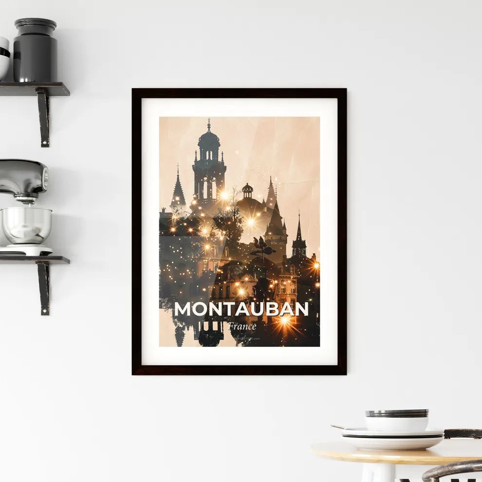 Montauban City Skyline Silhouette Art Poster Framed Print