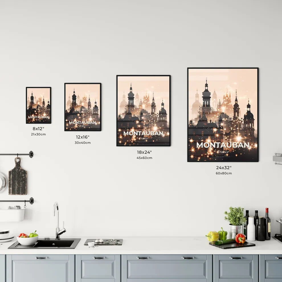 Montauban Cityscape Silhouette Art Print Poster Office Art