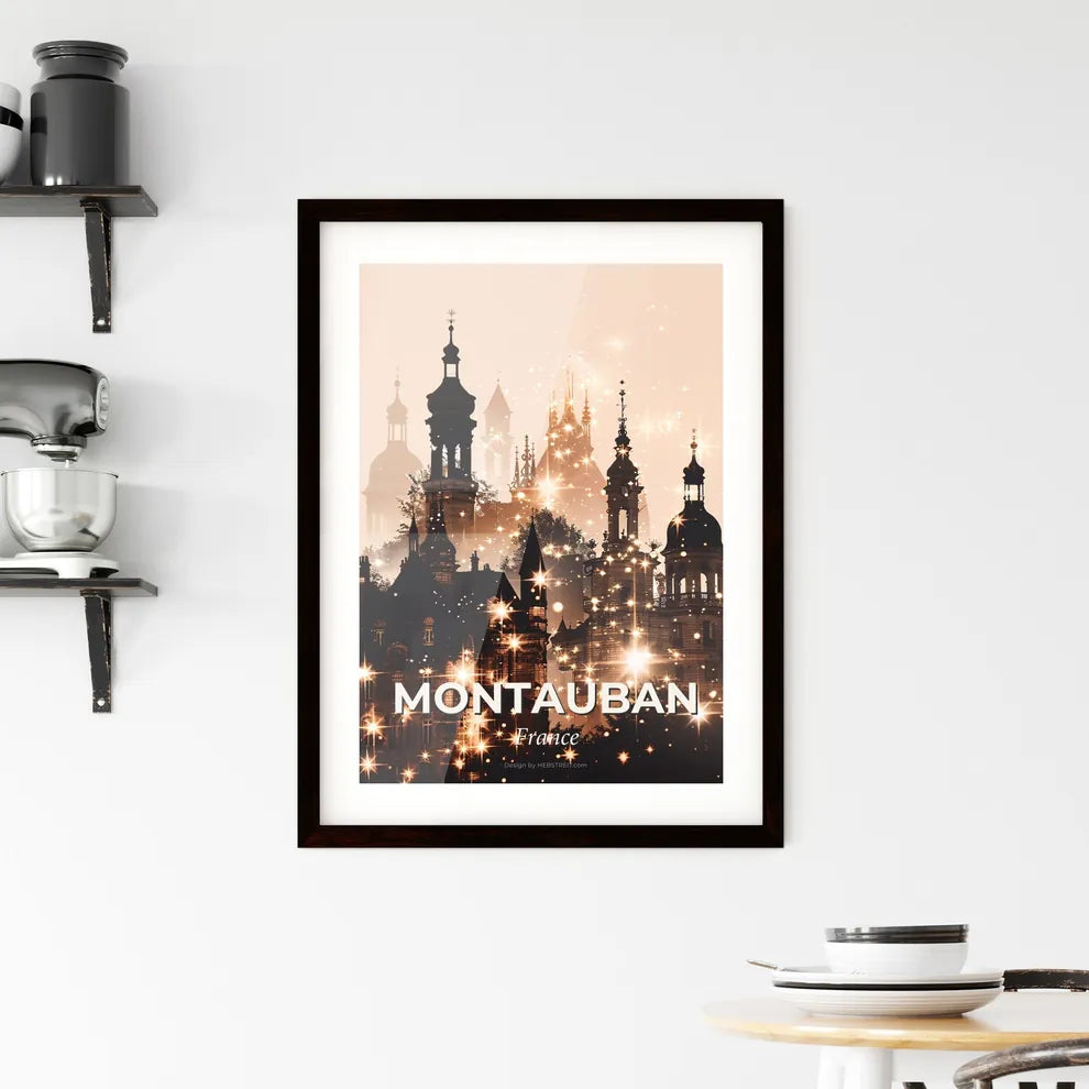 Montauban Cityscape Silhouette Art Print Poster Framed Print