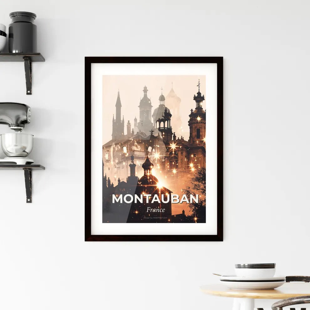 Montauban Skyline Composite Art Poster Framed Print