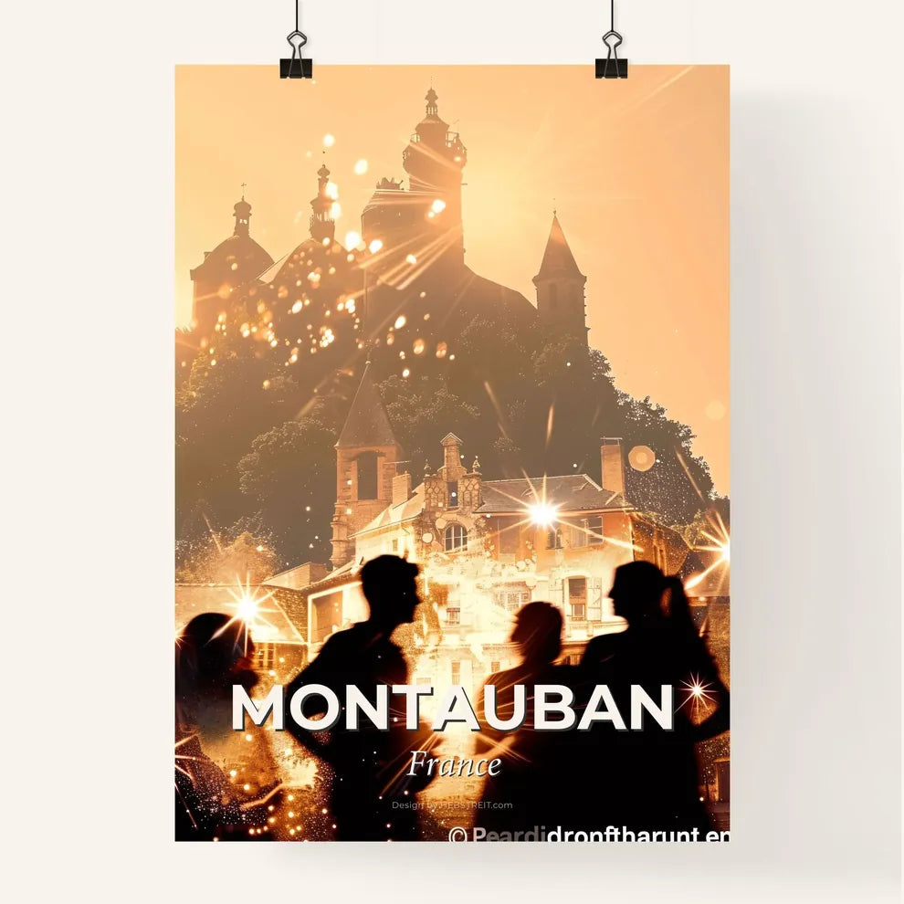 Montauban City Skyline Silhouette Poster Art Poster