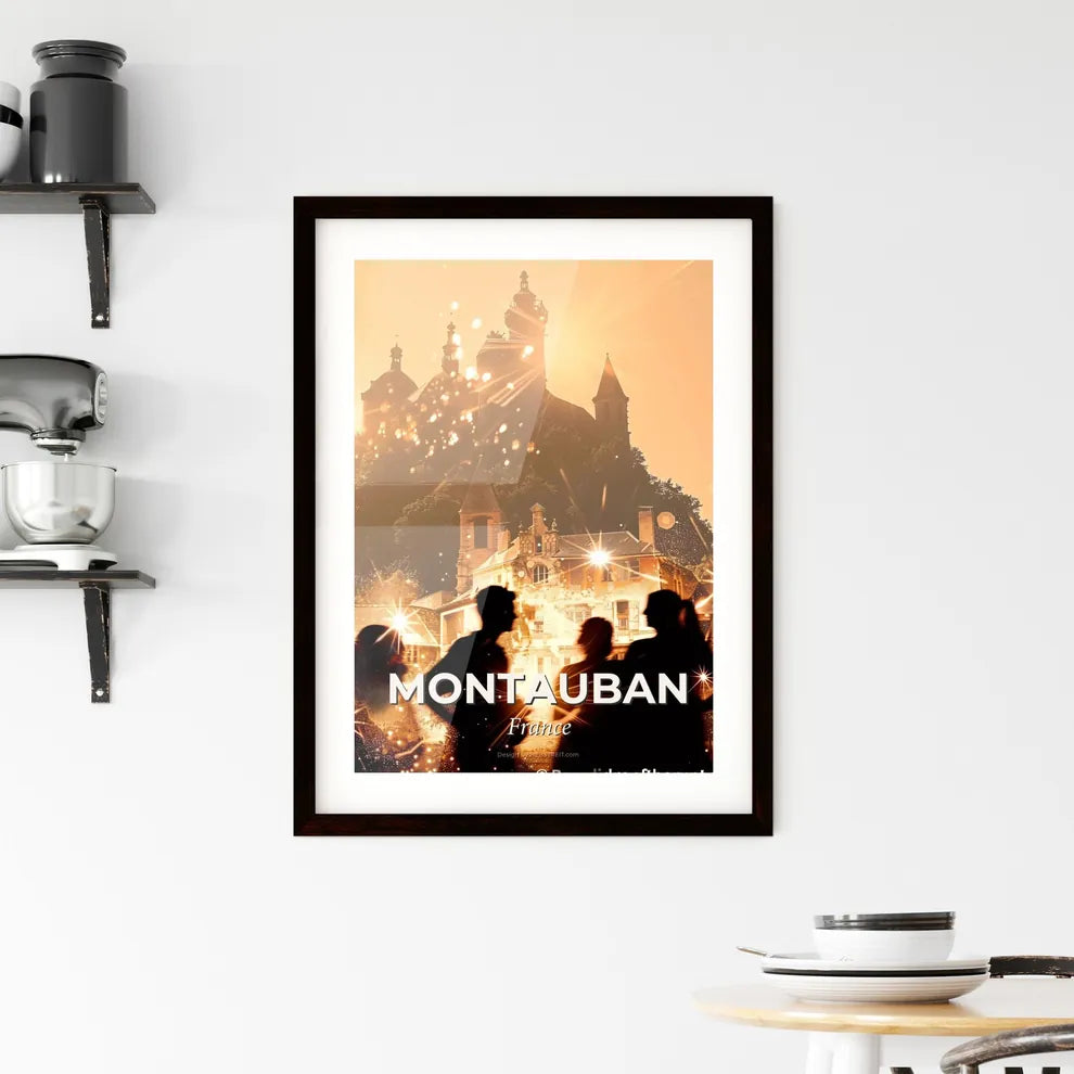 Montauban City Skyline Silhouette Poster Art Framed Print
