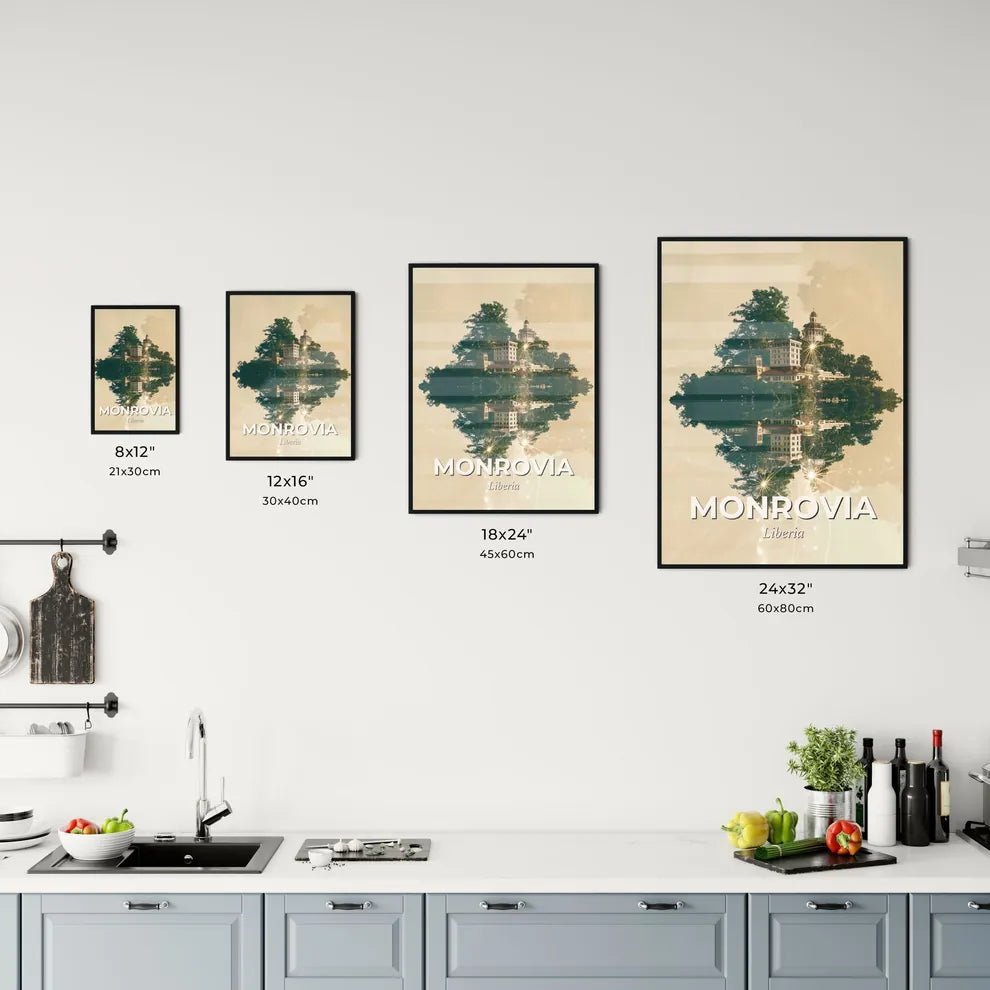 Monrovia Skyline Art: Iconic Cityscape Glitter Office Art