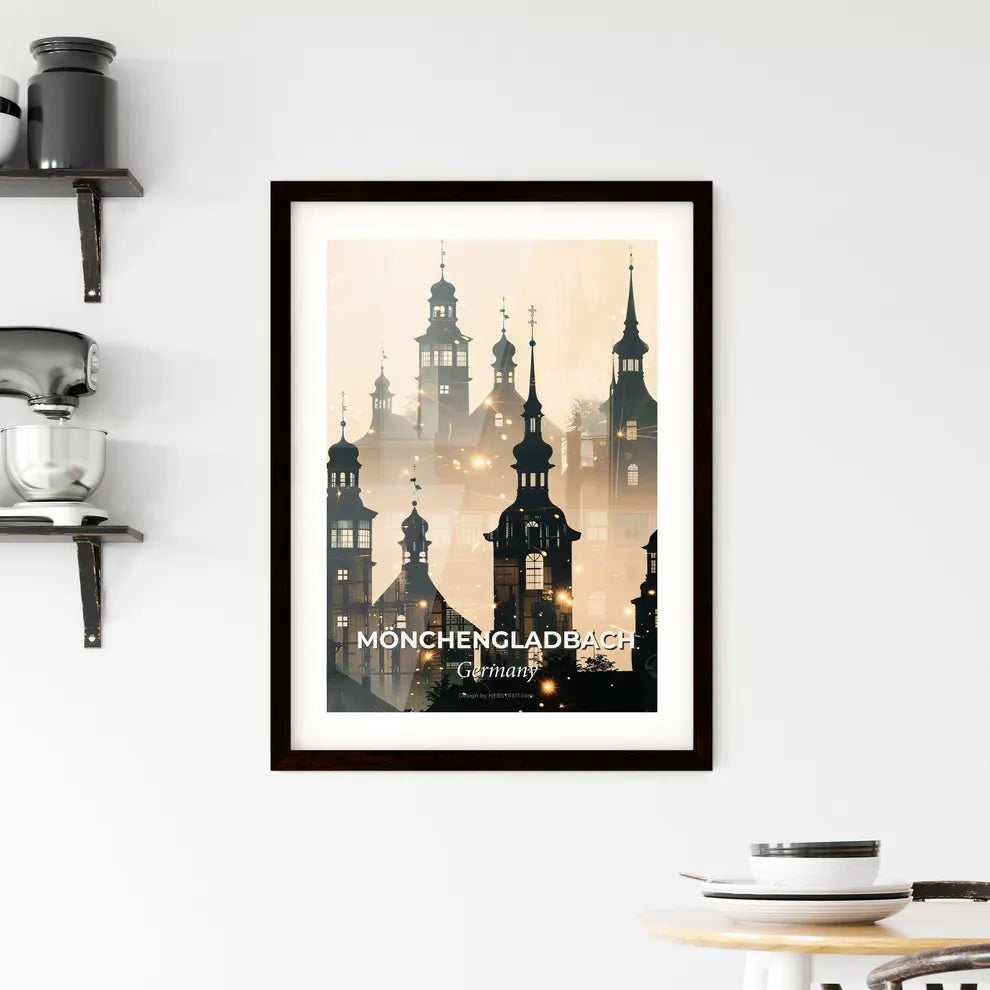 Monchengladbach City Skyline Poster Art Framed Print