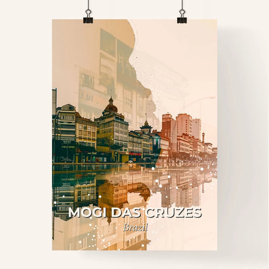 Mogi das Cruzes Cityscape Double Exposure Art Poster Poster