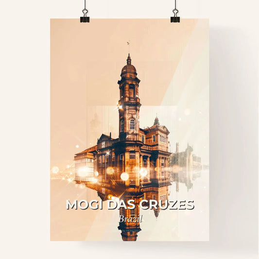 Mogi Das Cruzes City Skyline Double Exposure Composite Art Poster