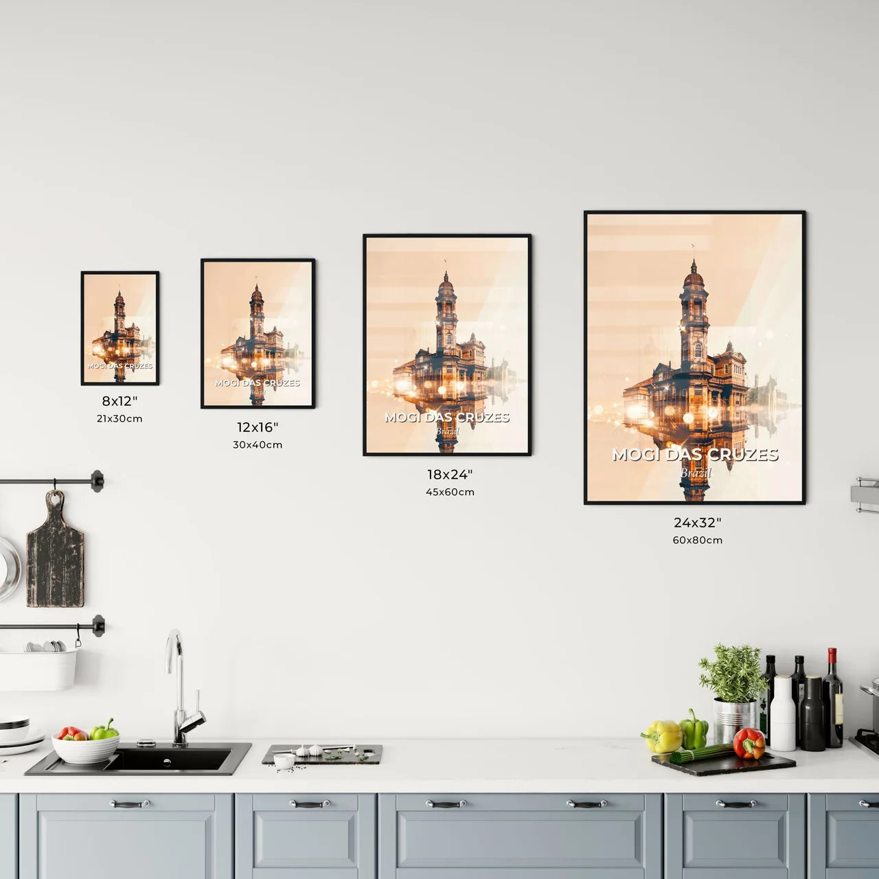 Mogi Das Cruzes City Skyline Double Exposure Composite Art Office Art