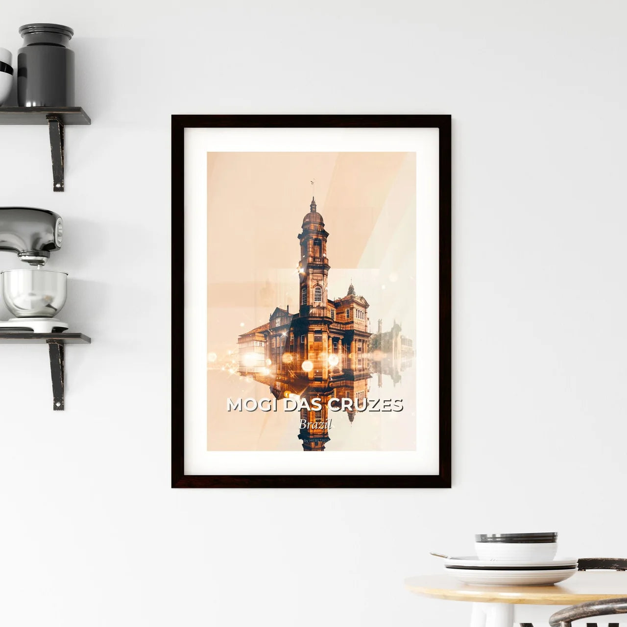 Mogi Das Cruzes City Skyline Double Exposure Composite Art Framed Print