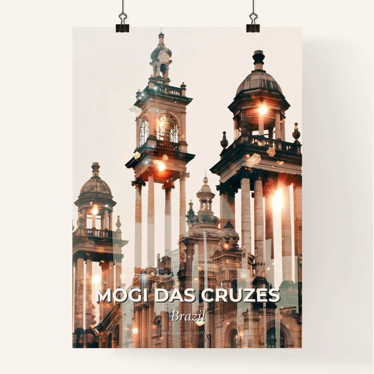 Mogi das Cruzes City Skyline Double Exposure Composite Art Poster