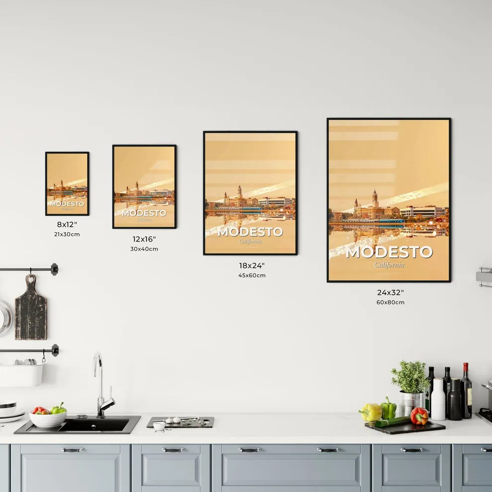 Modesto Cityscape Composite Art Print Office Art
