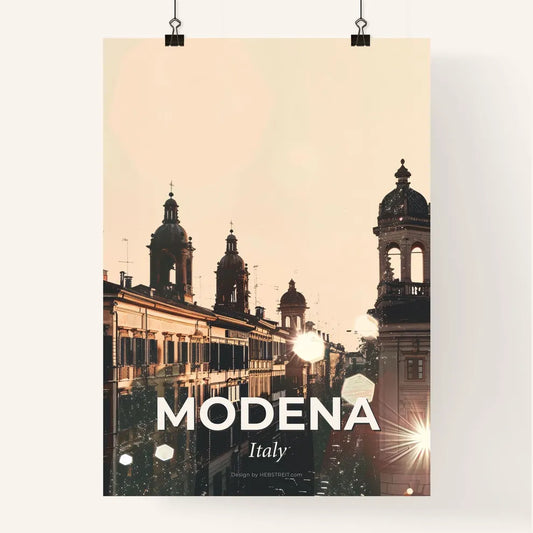 Modena Cityscape Night Composite Art Poster