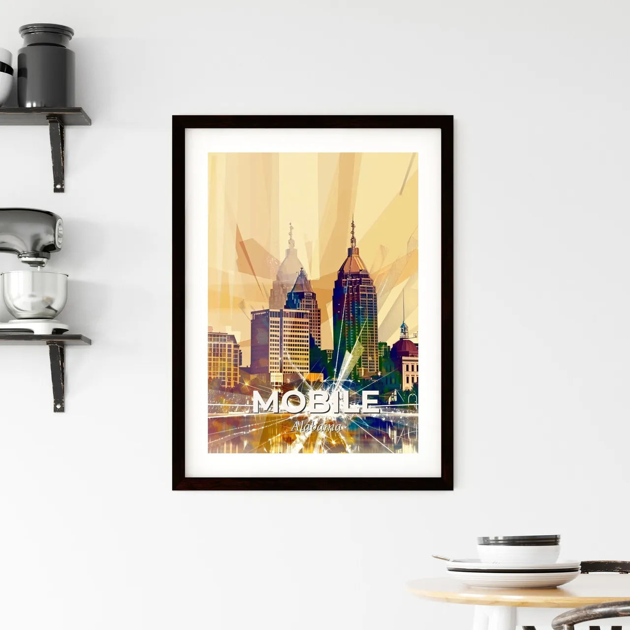 Mobile City Skyline Composite Poster Art Framed Print