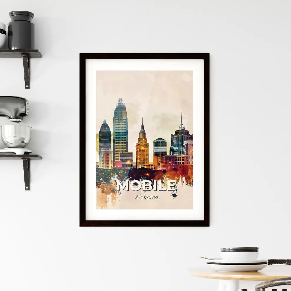 Mobile Skyline Sparkles Framed Print