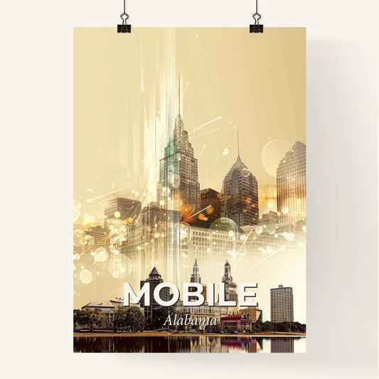 Mobile City Light Sparkle Skyline Poster
