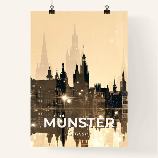 Muenster Skyline Double Exposure Poster Poster
