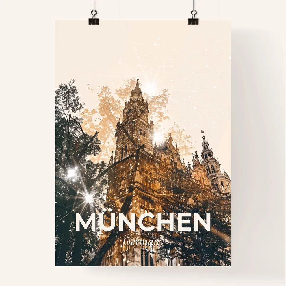 Munich City Dream Composite Skyline Art Poster Poster