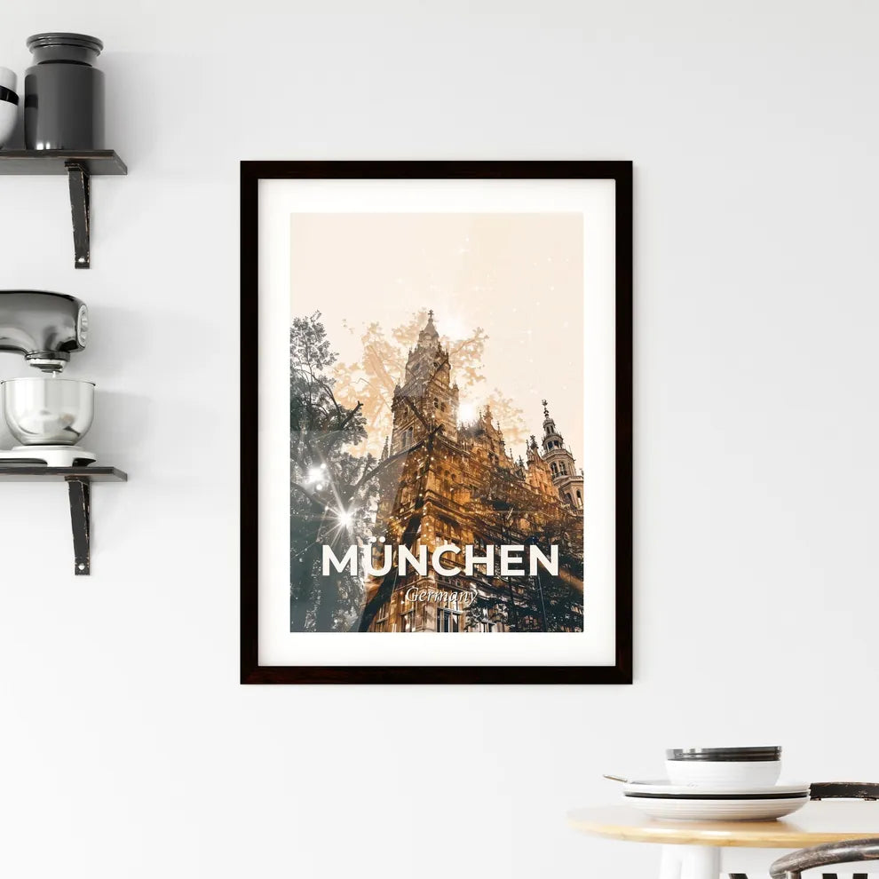 Munich City Dream Composite Skyline Art Poster Framed Print