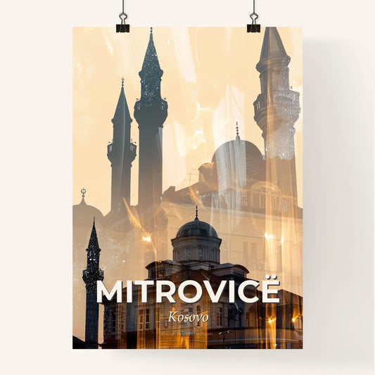 Mitrovica Kosovo Double Exposure Skyline Architecture Art Poster