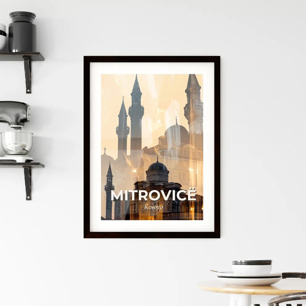Mitrovica Kosovo Double Exposure Skyline Architecture Art Framed Print