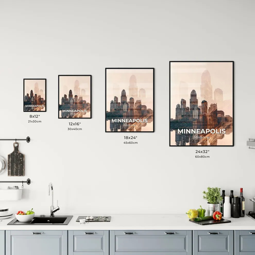 Minneapolis Skyline in Double Exposure Office Art