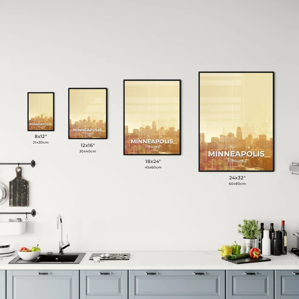 Minneapolis Skyline Cityscape Double Exposure Poster Office Art