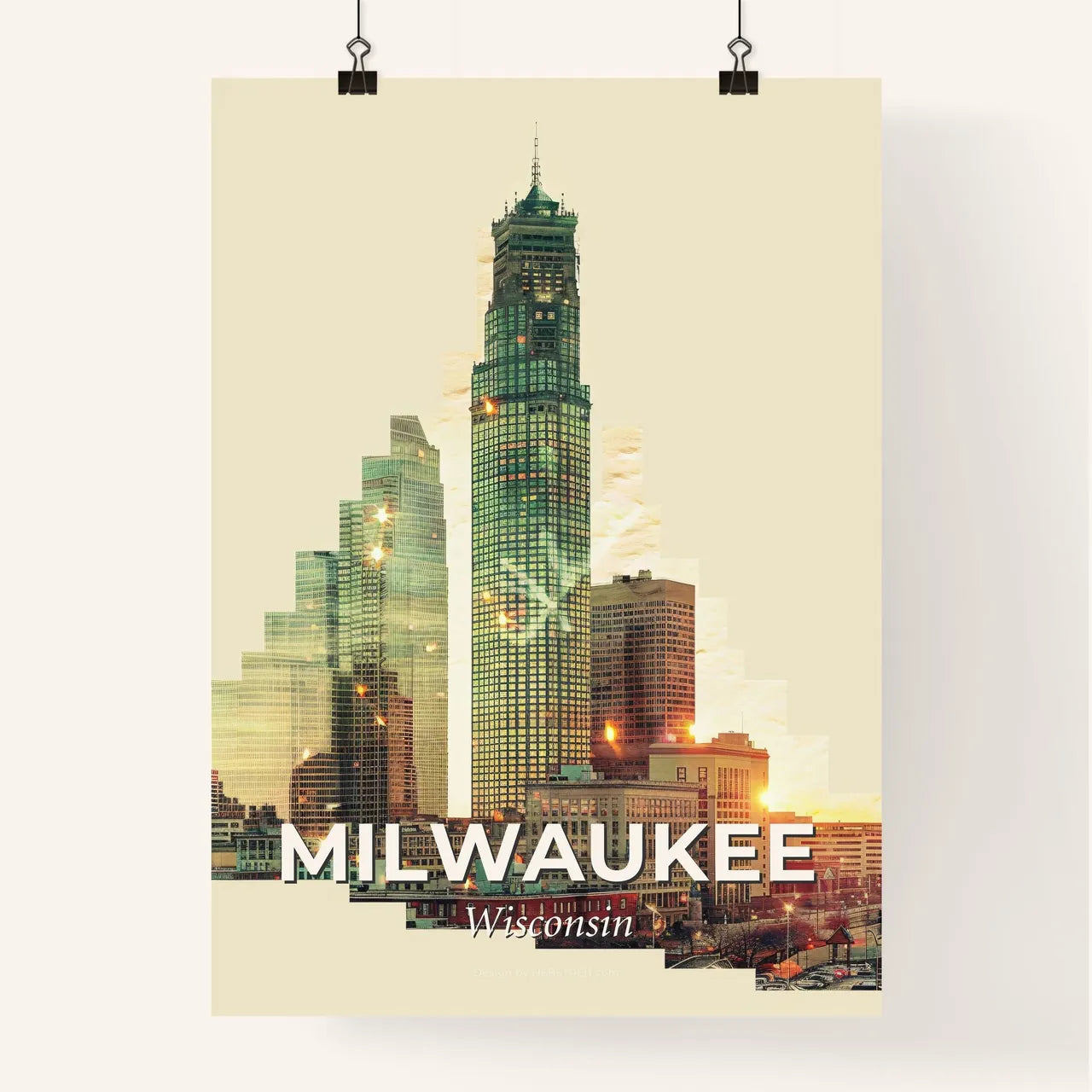 Milwaukee, Wisconsin: Skyline City Sparkle Poster