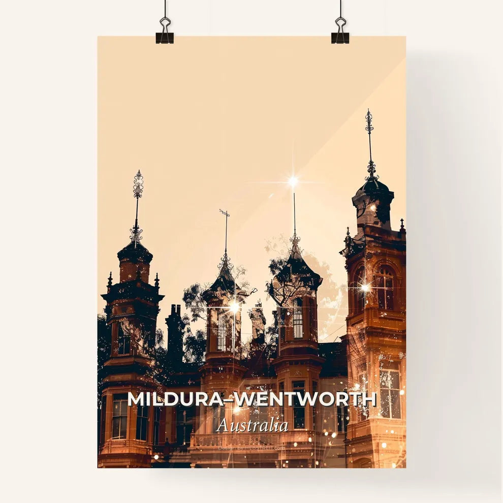 Mildura Wentworth Skyline Double Exposure Poster Poster